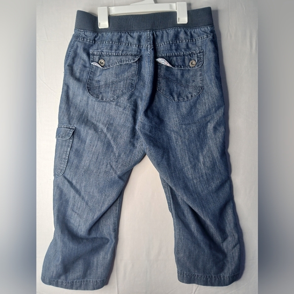 LEE Women's Capri Just below the waist Mid-length Cargo blue jeans 10 med - Picture 5 of 6